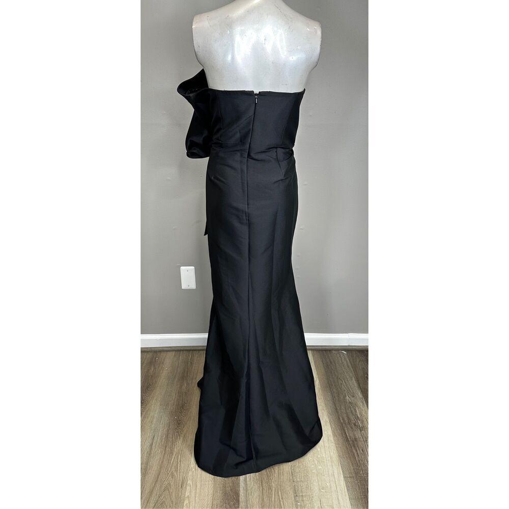 NWT Badgley Mischka Strapless Oversized Bow Evening Gown Black Size 4 $725 - Picture 6 of 9